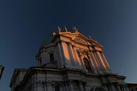St. Stephen's Basilica in Budapest, Hungary at night.の写真素材