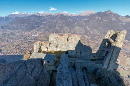 Sacra di San Michele, ancient monastery in Northern Italy.の写真素材
