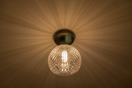 Vintage light bulb on the wall.