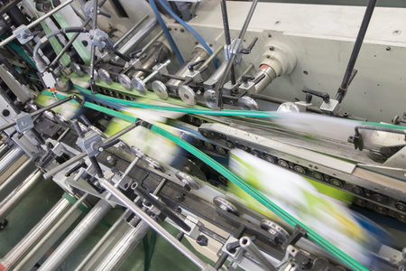 Production line of the factory for the production of plastic bottles. Industrial background