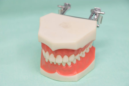 Close up detail of dentist tools for healthcare and surgery.