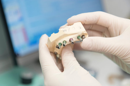 Close up detail of dentist tools for healthcare and surgery.