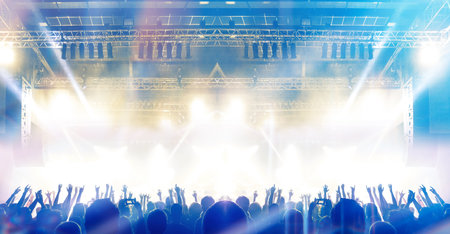 Concert stage from the crowd point of view.の写真素材