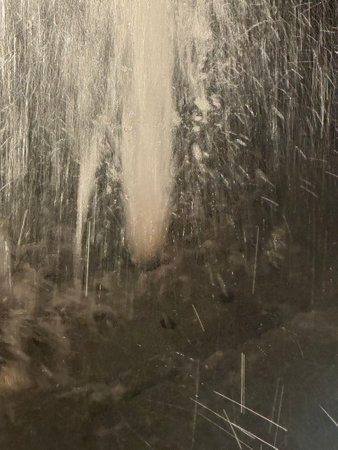 Water splashes on a window, close-up of photo.の写真素材