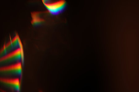 Bright light leak on black background.