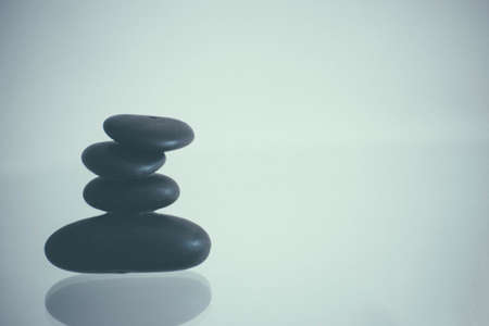 spa scene with balanced stones on a background that reflects peace and tranquilityの写真素材