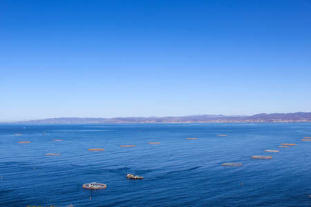 Fishing nets area in the sea of ââEnsenada Mexicoの写真素材