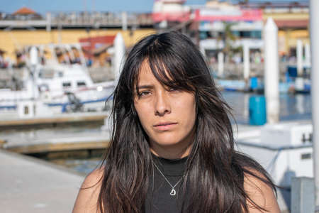 portrait of beautiful mexican girlの写真素材