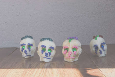 decoration of sugar skulls for the day of the dead, mexican partyの写真素材