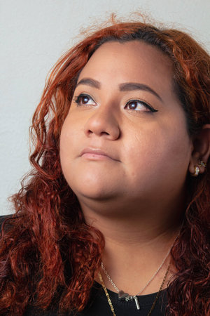 Young beautiful Mexican woman. Plus size model