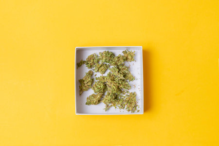 legal medical marijuana in box. cannabis weedの写真素材