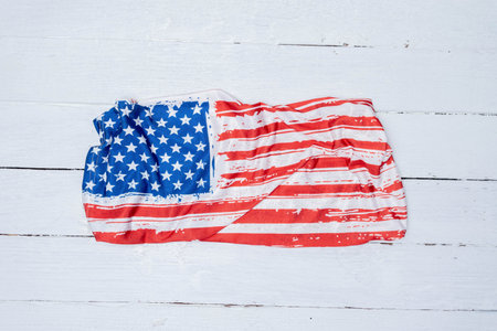 top view modern flag of united states of america