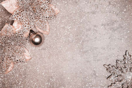 Christmas mockup background with silver and gold theme.の写真素材