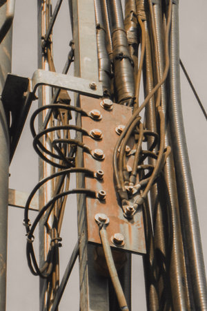 Photo of a busbar that has cable and ground wire connected that can be use for industrial hardware...