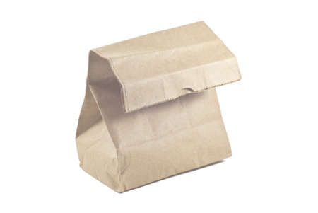 Paper bag on white background,isolatedの写真素材