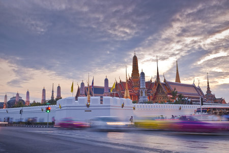 twilight Wat pra kaew Grand palace at dustt,Bangkok Thailand