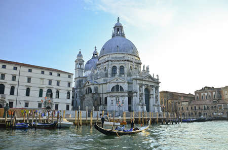 Grand Canal and Basilica Santa Maria della Salute, Venice, Italyのeditorial素材