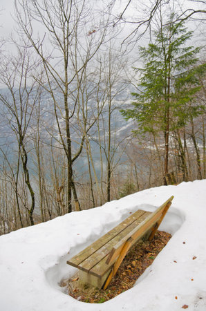 Hallstatt in the winter, Austriaの写真素材