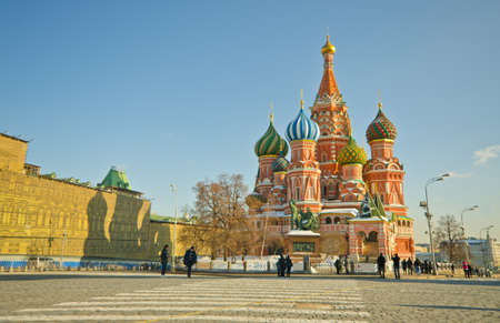 Saint Basil's Cathedral, at Red Square, Moscow, Russiaの写真素材