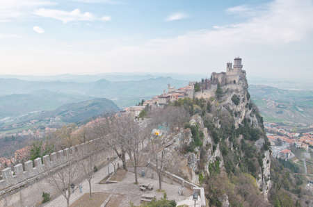 Castle of San Marino on the hillのeditorial素材