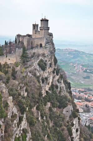 Castle of San Marino on the hillのeditorial素材
