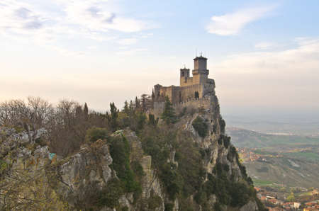 Castle of San Marino on the hillのeditorial素材