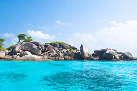 Turquoise water of Andaman Sea at Similan islands, Thailandの写真素材