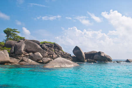 Turquoise water of Andaman Sea at Similan islands, Thailandの写真素材