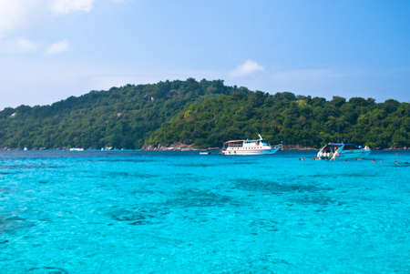 Turquoise water of Andaman Sea at Similan islands, Thailandの写真素材