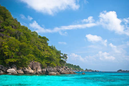 Turquoise water of Andaman Sea at Similan islands, Thailandの写真素材