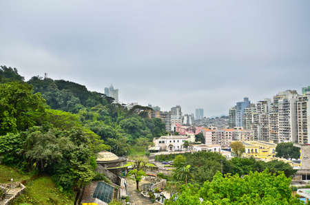 Macau cityscape in cloudy dayの写真素材