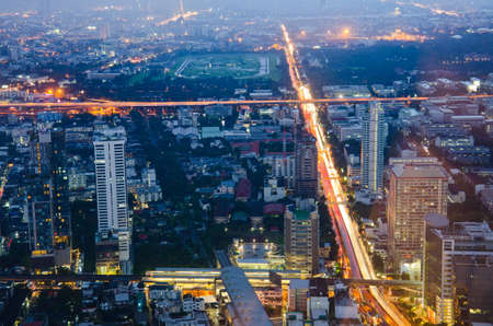 Bangkok cityscape - view of the city from the tallest building in Thailand, Baiyoke Tower 2.の写真素材