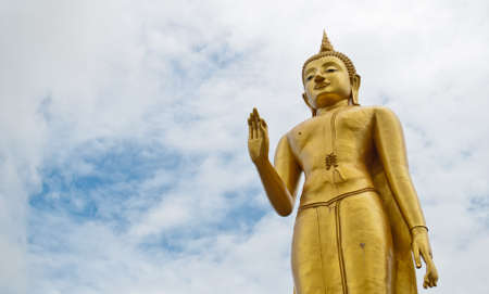 Temple at Hat Yai Thailand (Standing Buddha)の写真素材