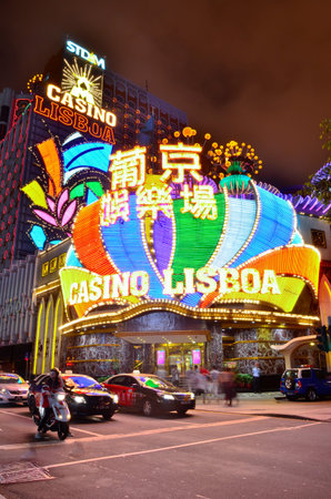 MACAU - MAY 9: Grand Casino Lisboa on May 9,2013 in Macau. Macau is the world's top casino market and Casino Lisboa is one of the most well known casinos in the city.のeditorial素材