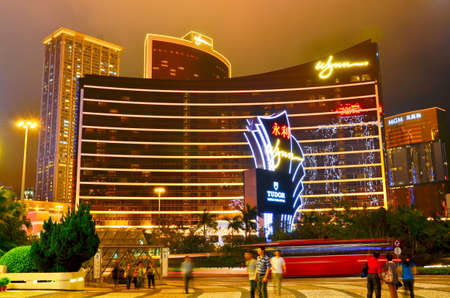 MACAU, CHINA - MAY 9: buildings of Macao Wynn hotel on May, 2013, Wynn hotel casino is the landmark of Macau city in China.のeditorial素材