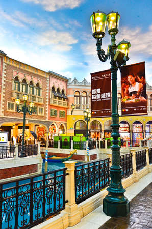 Cotai Strip, Macau, China - May 8th 2013 : The Venetian Hotel, Macao - The famous shopping mall, luxury hotel and the largest casino in the worldのeditorial素材