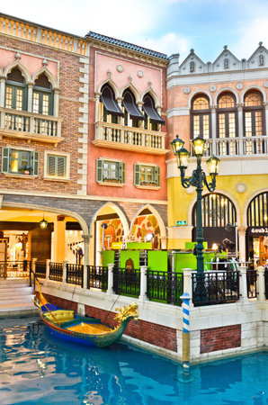 Cotai Strip, Macau, China - May 8th 2013 : The Venetian Hotel, Macao - The famous shopping mall, luxury hotel and the largest casino in the worldのeditorial素材