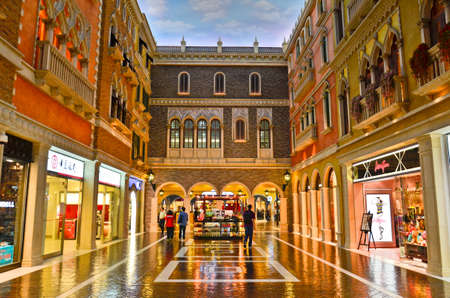 Cotai Strip, Macau, China - May 8th 2013 : The Venetian Hotel, Macao - The famous shopping mall, luxury hotel and the largest casino in the worldのeditorial素材