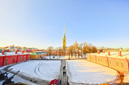Buildings at the Peter and Paul Fortress in St. Petersburg, Russiaの写真素材