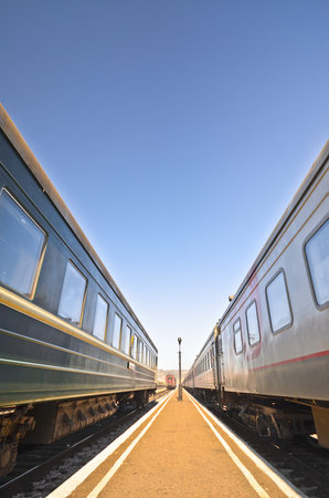 SLYUDYANKA, RUSSIA - FEB 26. Slyudyanka - railway station on lake Baikal at the middle of...