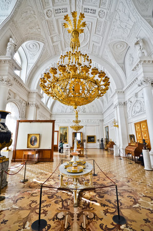 ST.PETERSBURG, RUSSIA - MARCH 4: Interior of State Hermitage on March 4, 2012 in St.Petersburg, Russia. State Hermitage was founded in 1764. Now it is largest in Russia and one of largest museumsのeditorial素材