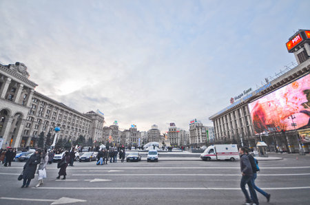 KIEV, UKRAINE - MARCH 8: Independence Square on March 8, 2012 in Kyiv, Ukraine. Independence Square...
