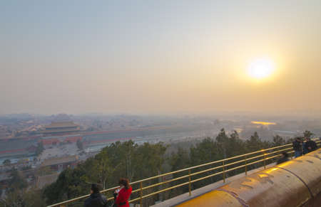 An aerial bird view of the Forbidden City.の写真素材