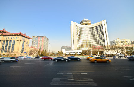 BEIJING-FEB 20, 2012. Beijing International Hotel on February 20, 2012. It is situated at the heart of Beijing and offers 916 guest rooms. Tiananmen Square is 3 KM away, Beijing Railway station half KM.のeditorial素材