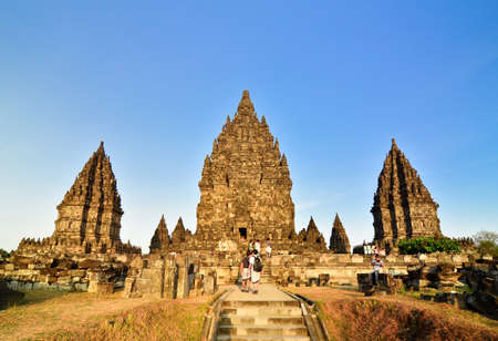 YOGYAKARTA, INDONESIA - OCT 12: Vahana temple for to Shiva vehicle in Candi Prambanan or Candi Rara Jonggrang on October 12, 2013 in Yogyakarta, Indonesia. It is the largest Hindu temple in Indonesia.のeditorial素材