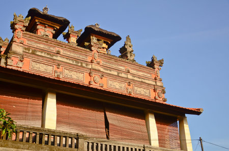 UBUD, BALI, INDONESIA - OCT 17: Tourist area street with restaurants, cafes and shops on October 17, 2013 in Ubud, Bali, Indonesia. Ubud is popular tourist attraction.のeditorial素材