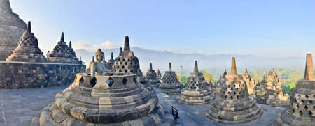 Panorama Borobudur Temple, Yogyakarta, Java, Indonesia.の写真素材