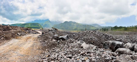 Volcano Merapi on the island of Java, Indonesiaの写真素材