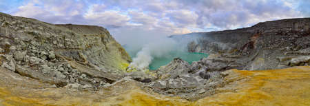 panorama of kawah ijen volcanoの写真素材