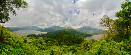 Twin lake of north Bali, Indonesiaの写真素材